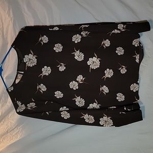 Ann Taylor Brown flower Blouse, long sleeve